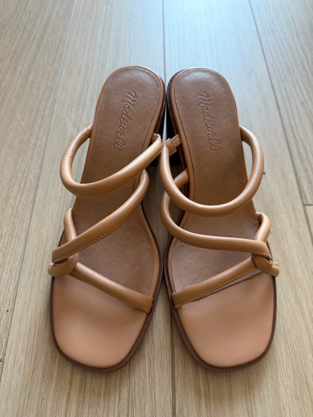 Madewell Tan Multi-Strap Slide Sandals